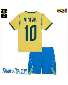 Brazilia Vinicius Junior #10 Echipament de Fotbal Replică Mondial 2026 Copii Acasa (+ Șorturi)